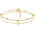 14k Gold Plated Layered Anklets Set - GOSFRY