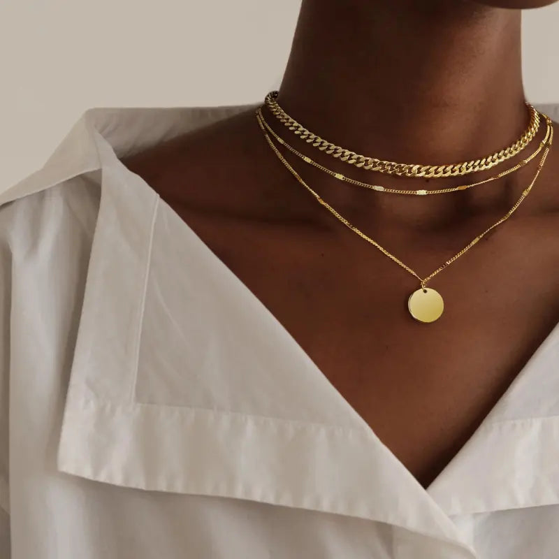 Gosfry Layered Pendant Necklaces