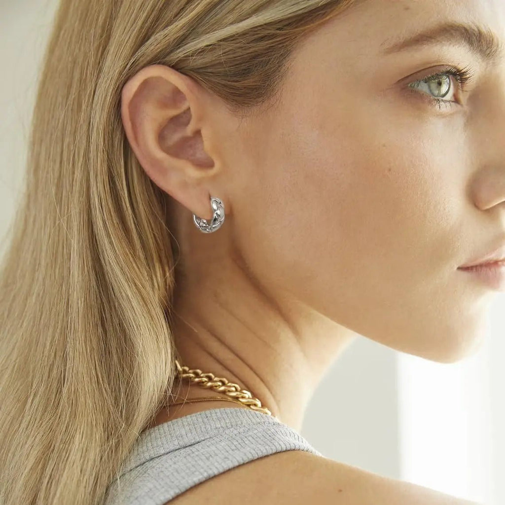 3 Pairs Twisted Chunky Hoop Earrings - GOSFRY