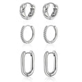 3 Pairs Twisted Chunky Hoop Earrings - GOSFRY