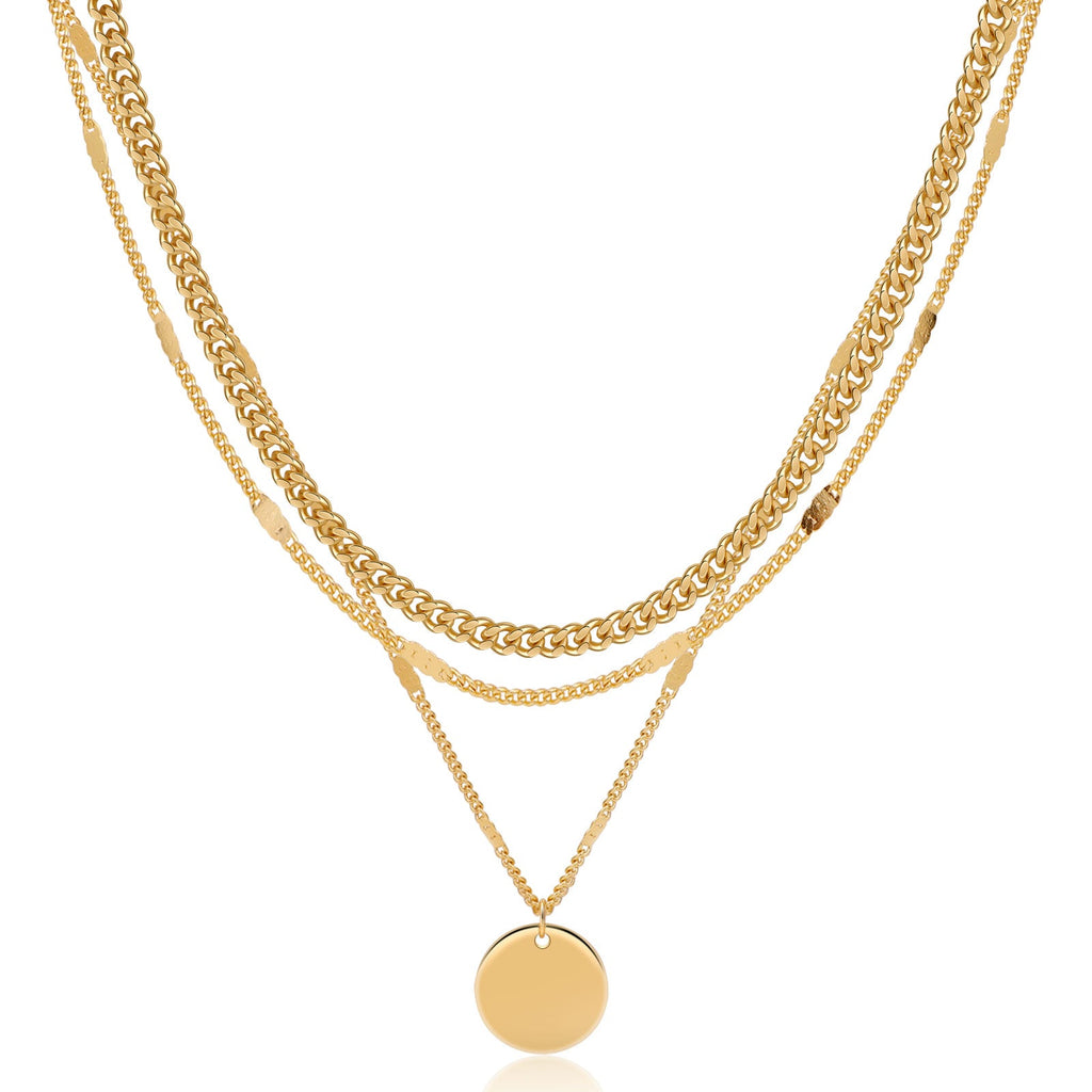 Gosfry Layered Pendant Necklaces