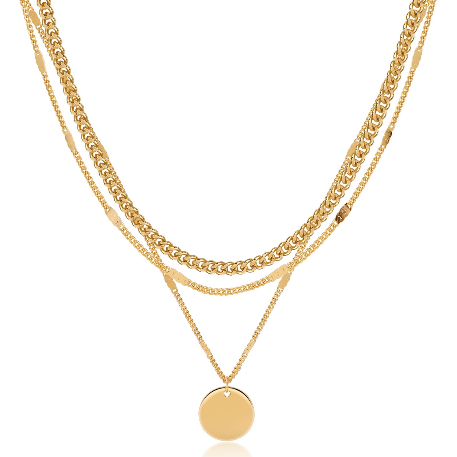 Gosfry Layered Pendant Necklaces