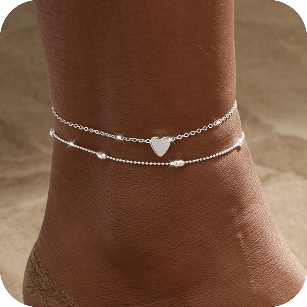 GOSFRY Gold Plated Ankle Bracelets for Women Waterproof Sparkly Chain Rhinestone Stackable Layered Anklets Set Summer Beach Jewelry Gifts