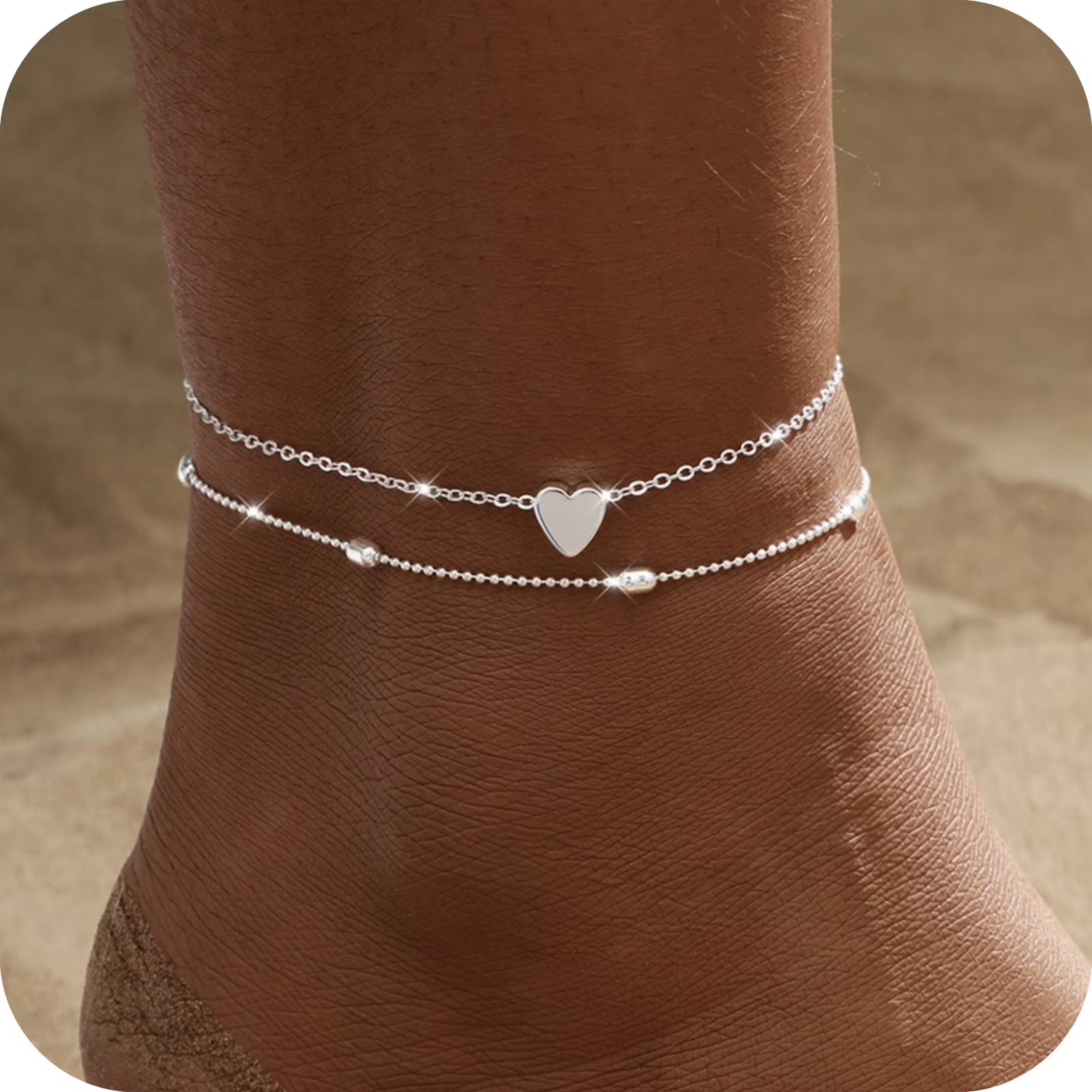 GOSFRY Gold Plated Ankle Bracelets for Women Waterproof Sparkly Chain Rhinestone Stackable Layered Anklets Set Summer Beach Jewelry Gifts