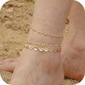 GOSFRY 14K Gold Plated Anklet Bracelets for Women Love Waterproof Stackable Set Dainty Summer Beach  Seaside Anklet Jewelry Gifts