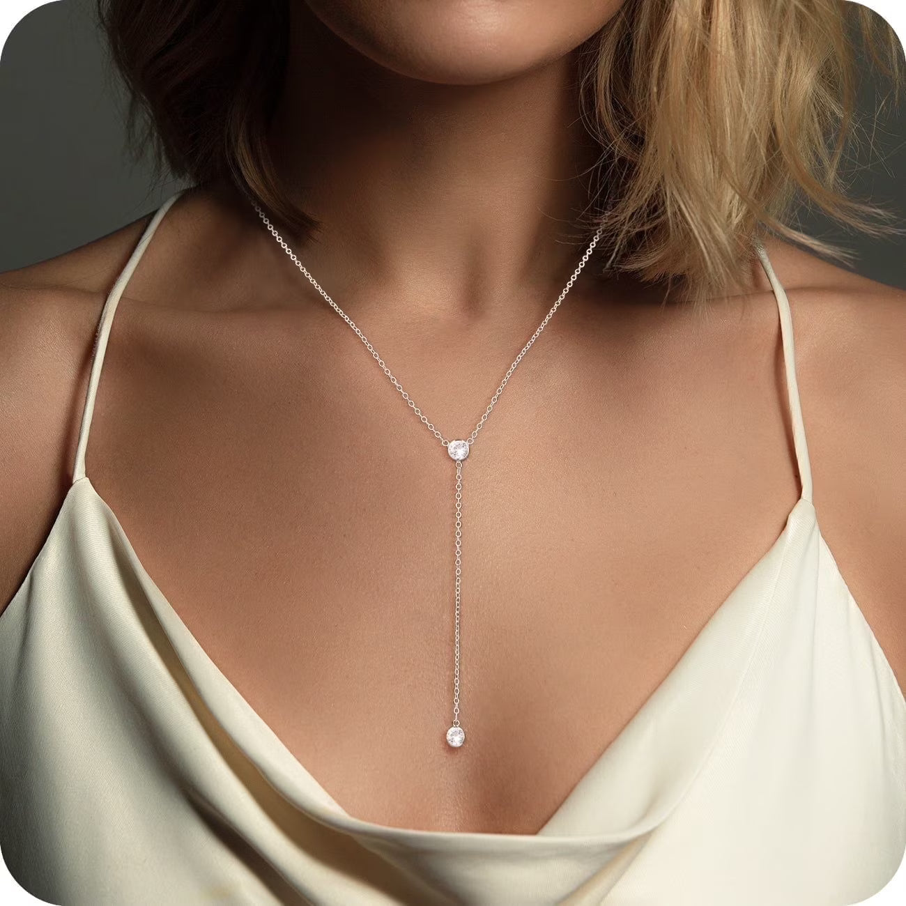 GOSFRY Long Necklaces for Women Trendy Dainty Layered Lariat Necklace 14k Gold/Silver Plated Y Shaped Beaded Chain Non Tarnish Drop Necklaces Simple Adjustable Jewelry Gifts