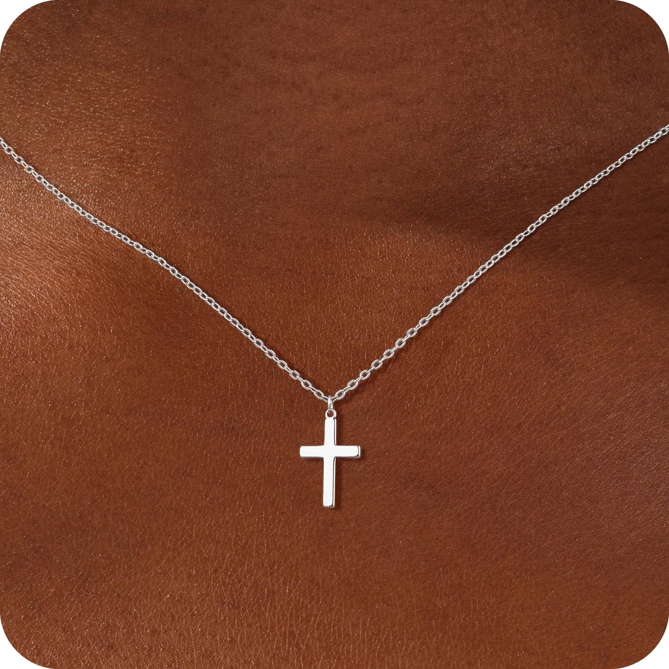 GOSFRY Cross Necklace for Women 14K Real Gold Plated Dainty Small Cross Pendant Choker Simple Trendy Cute Easter Religious Faith Jewelry Gift