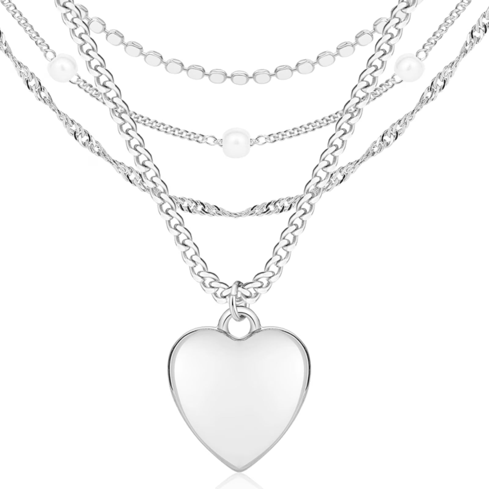 GOSFRY 3 layer 14K Gold/Silver Plated Necklaces Set for Women Dainty Stackable Circle Pendant Chain Perfect Jewelry Gifts