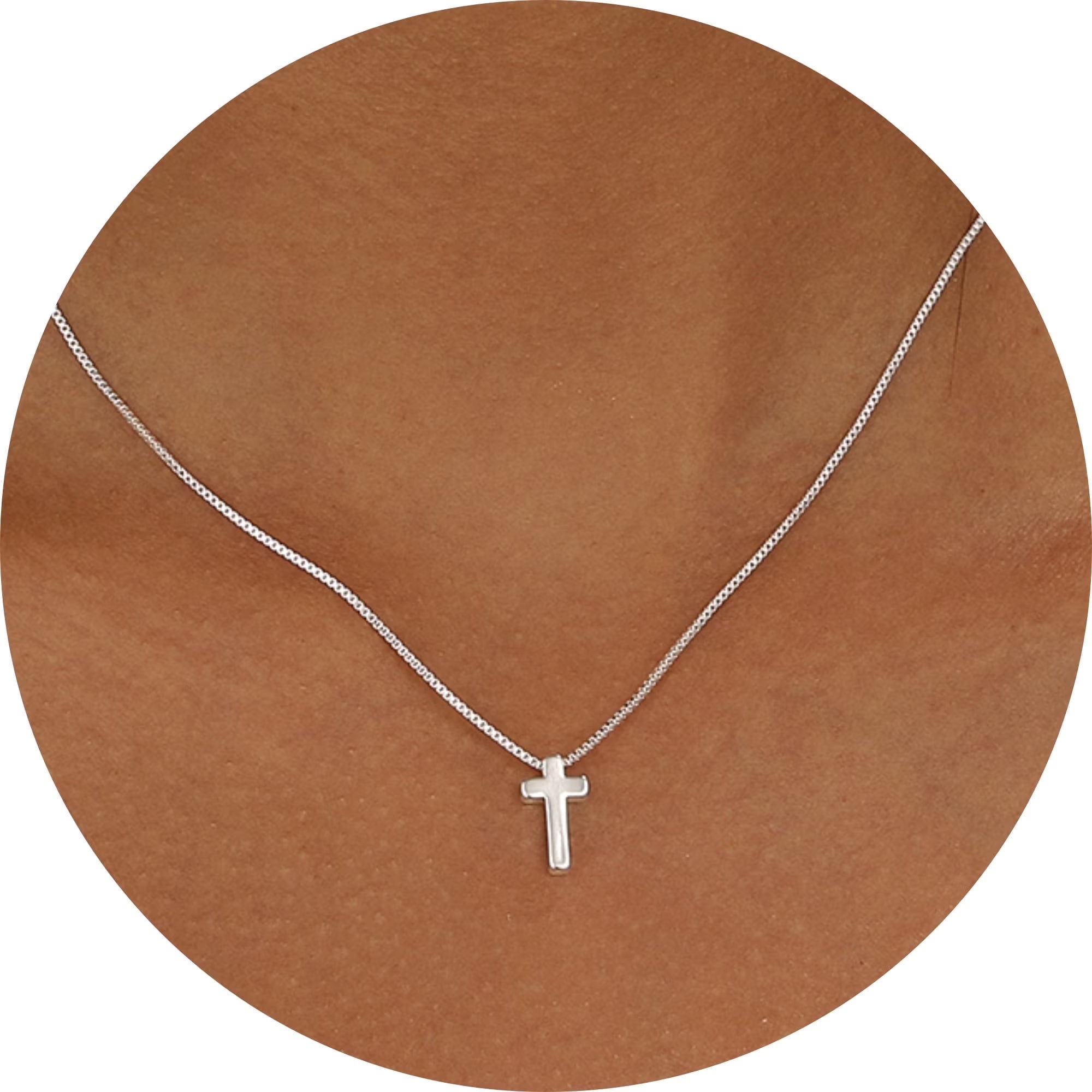 GOSFRY Cross Necklace for Women 14K Real Gold Plated Dainty Small Cross Pendant Choker Simple Trendy Cute Easter Religious Faith Jewelry Gift