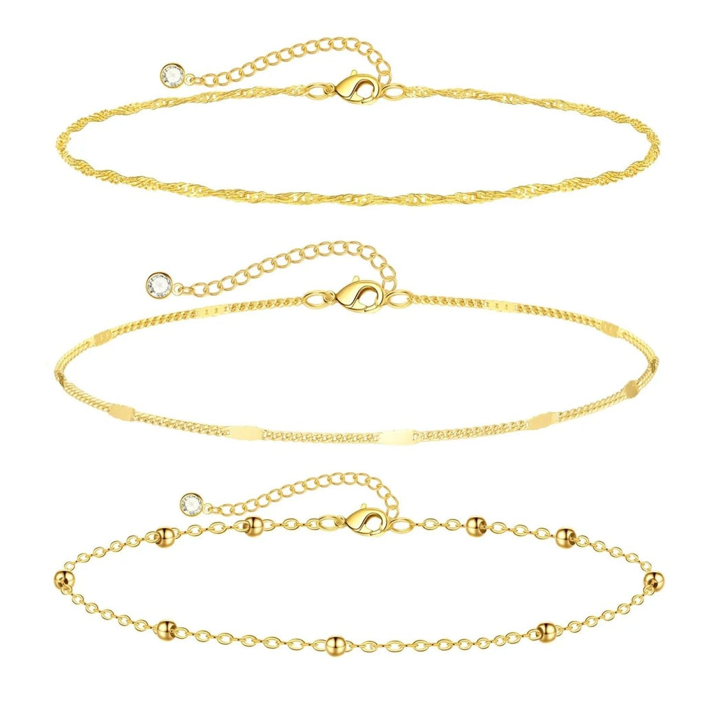 Bead Twisted Rope Anklets Stack - GOSFRY