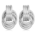 Chunky Hoop Knot Dangle Drop Stud Earrings - GOSFRY