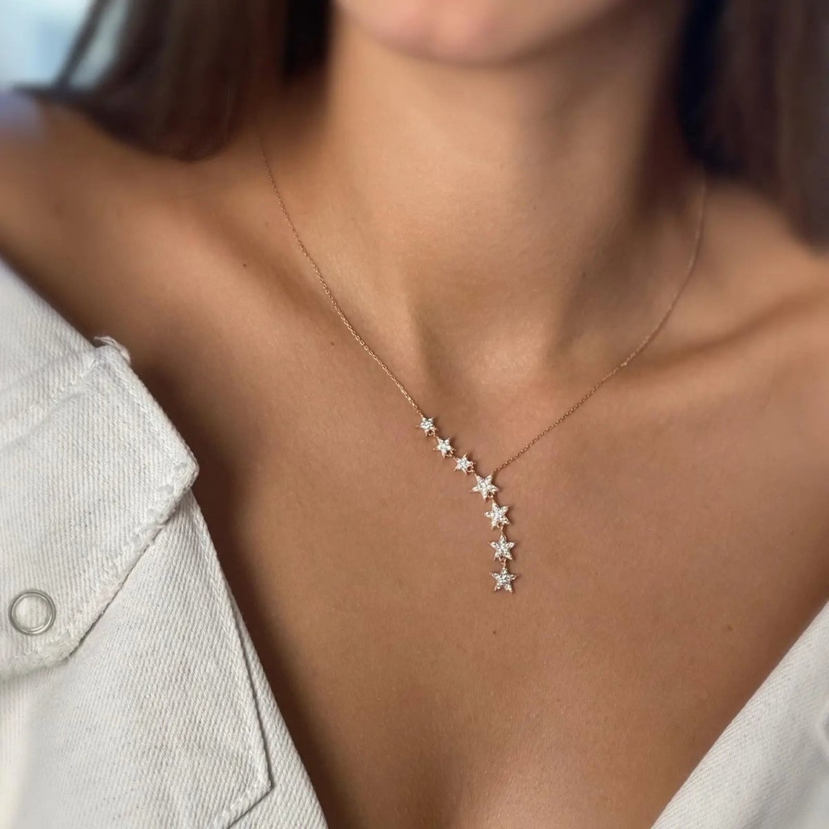 Crystal Silver/Gold/Rose Gold Star Necklaces - GOSFRY