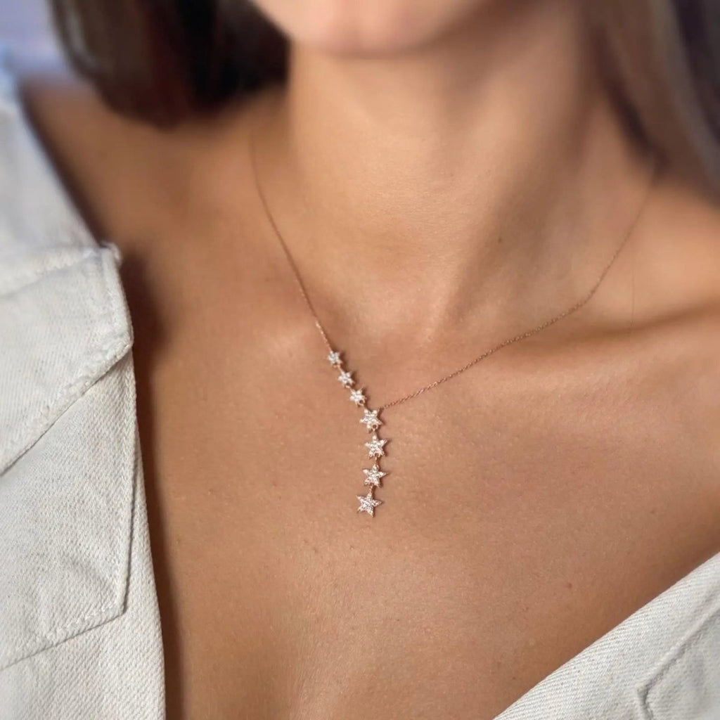 Crystal Silver/Gold/Rose Gold Star Necklaces - GOSFRY
