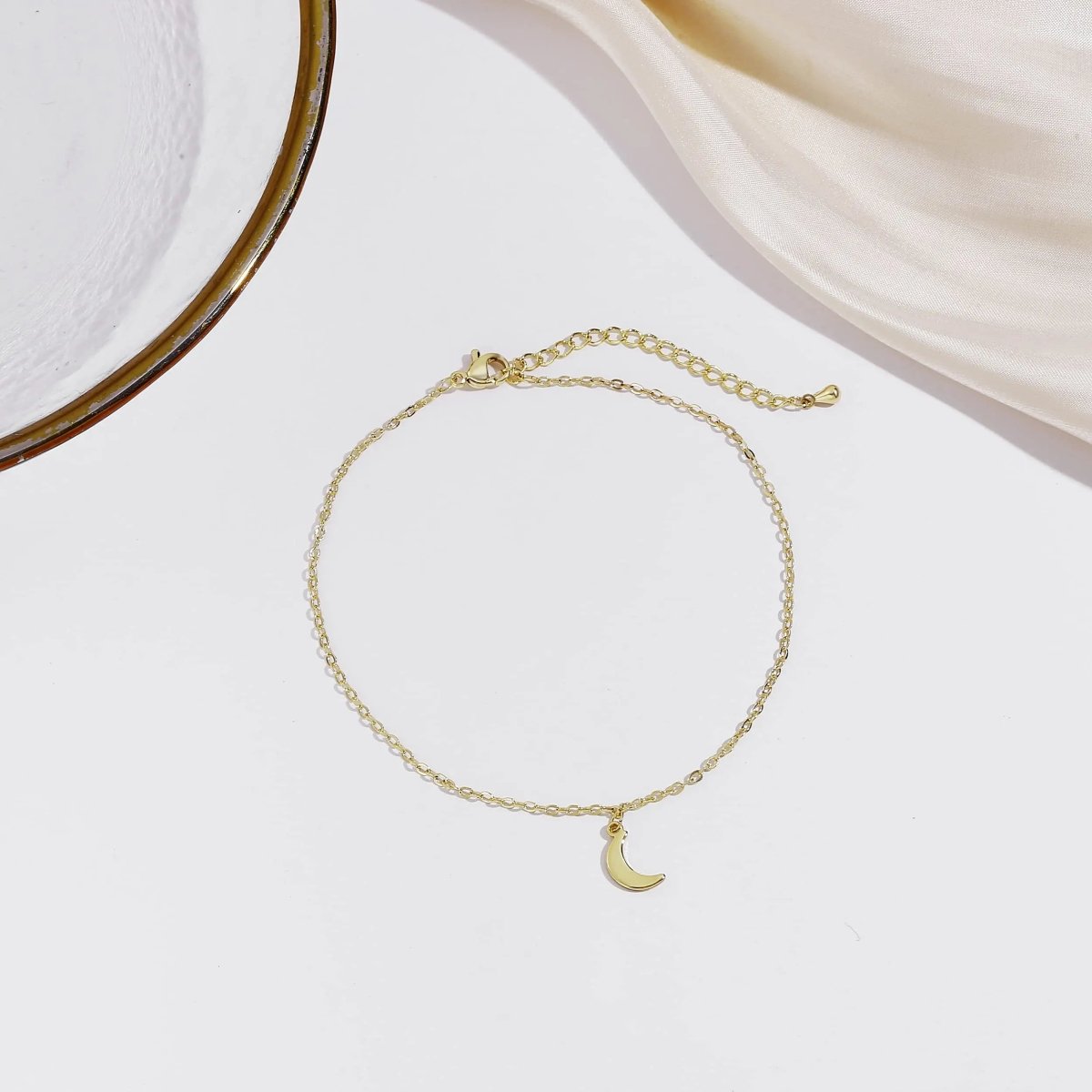 Dainty Gold Moon Anklet - GOSFRY
