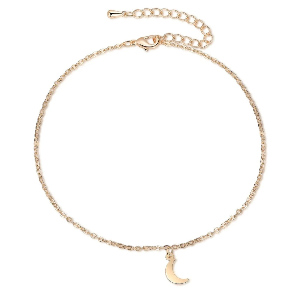 Dainty Gold Moon Anklet - GOSFRY