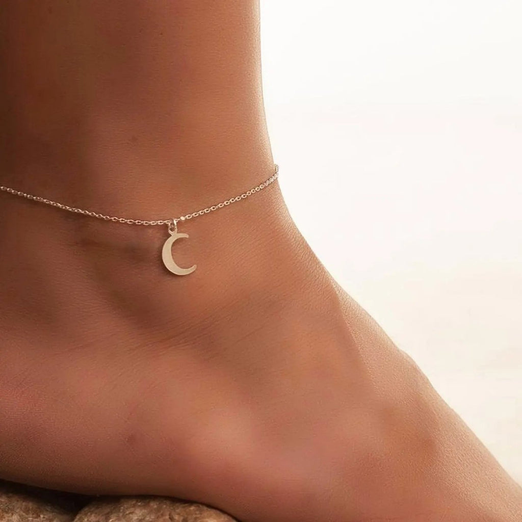 Dainty Gold Moon Anklet - GOSFRY
