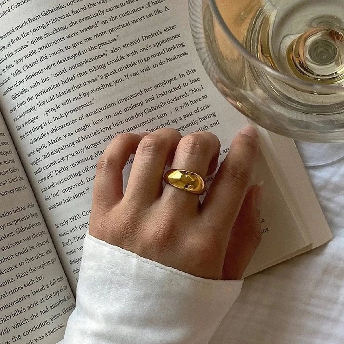 Gold Chunky Dome Rings Size 6 to 9 - GOSFRY