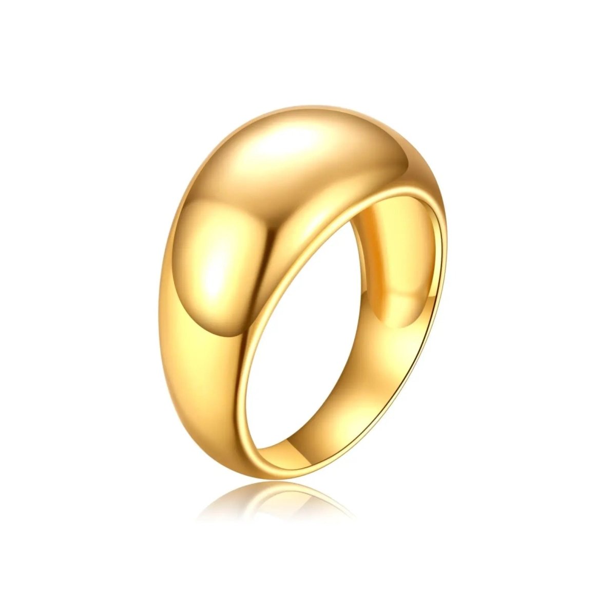 Gold Chunky Dome Rings Size 6 to 9 - GOSFRY