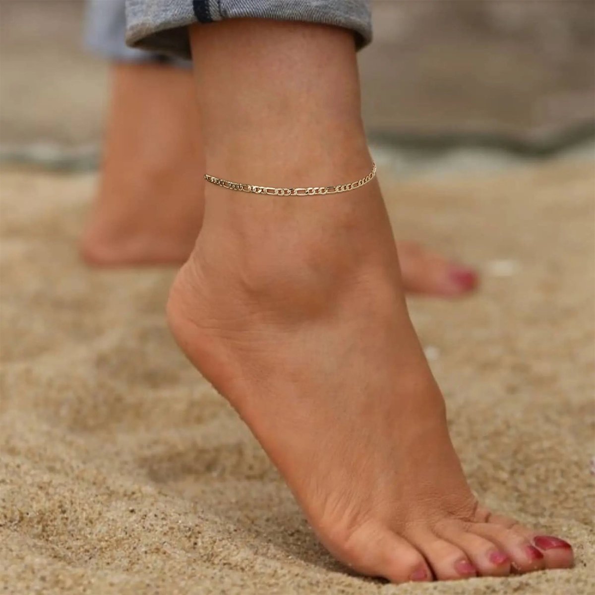 Gold Figaro Ankle Bracelets - GOSFRY