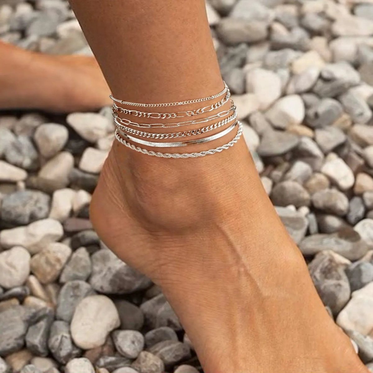Gold/Silver Ankle Bracelets Summer Beach - GOSFRY
