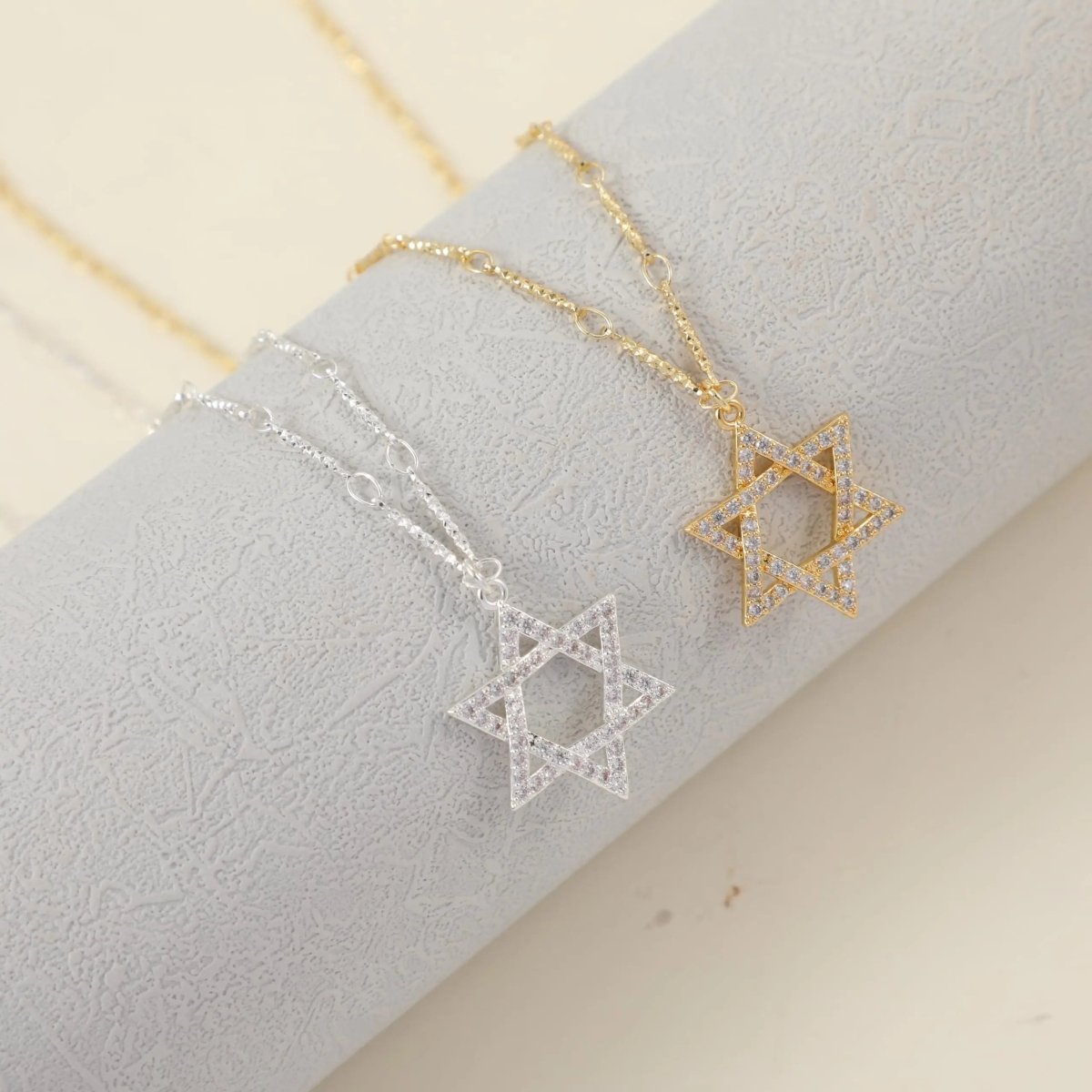 Gold/Silver David Star CZ Necklaces - GOSFRY
