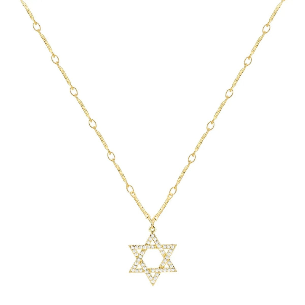 Gold/Silver David Star CZ Necklaces - GOSFRY