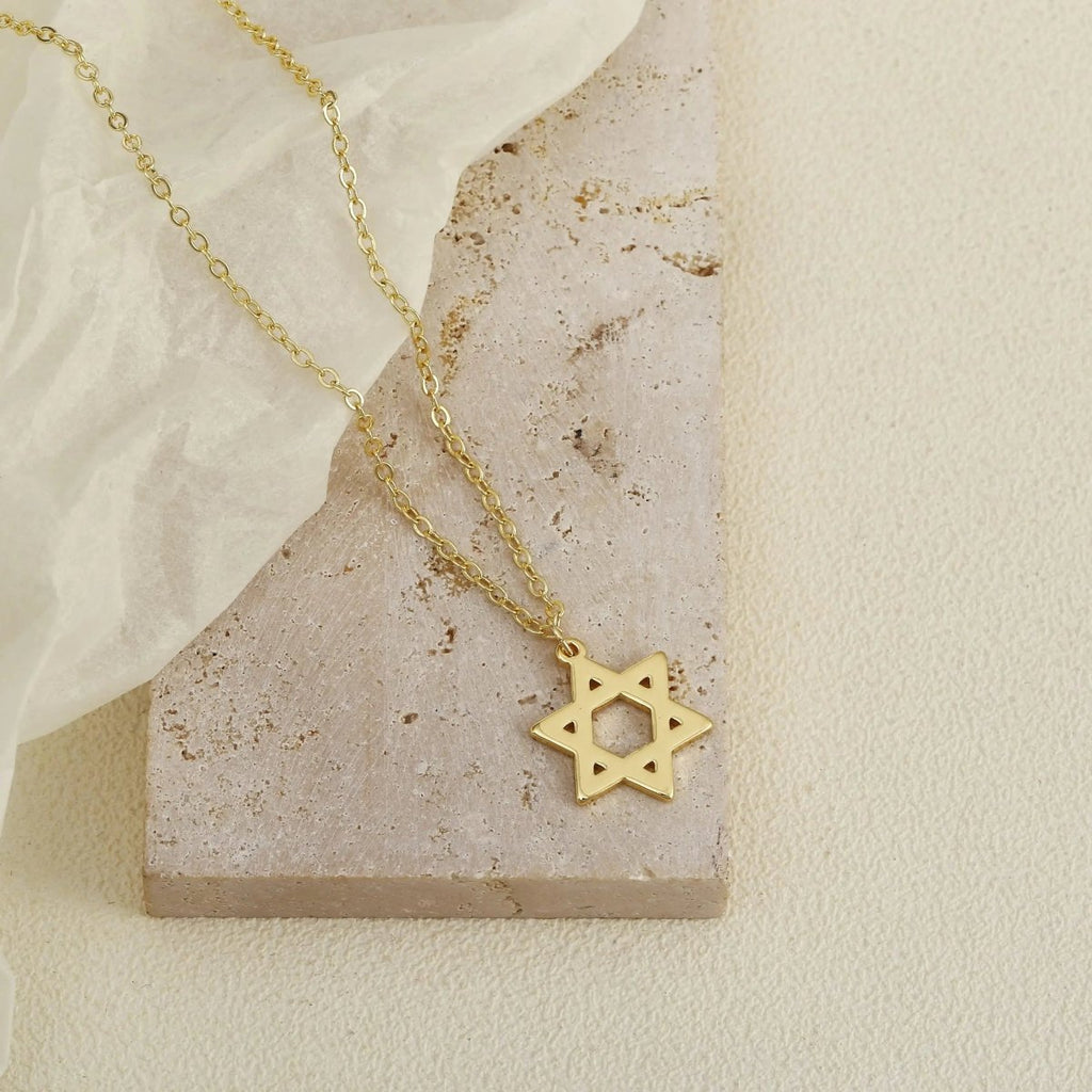 Gosfry 14k Gold David Star Necklaces - GOSFRY