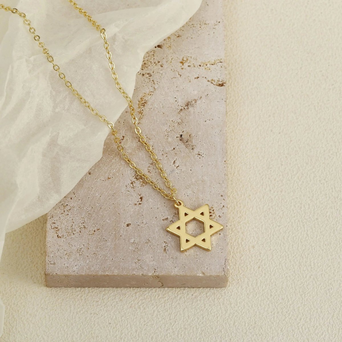 Gosfry 14k Gold David Star Necklaces - GOSFRY