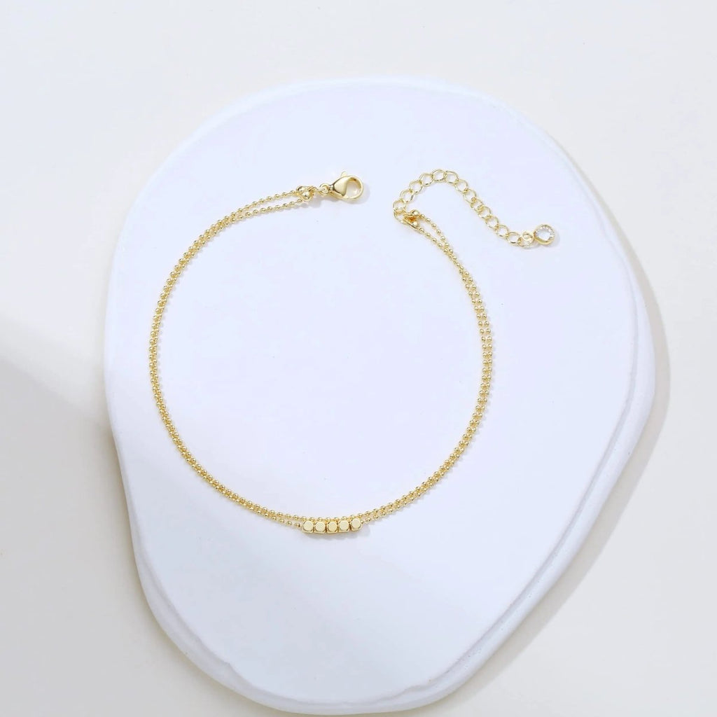 Gosfry 14k Gold Dot Anklet Summer Beach - GOSFRY