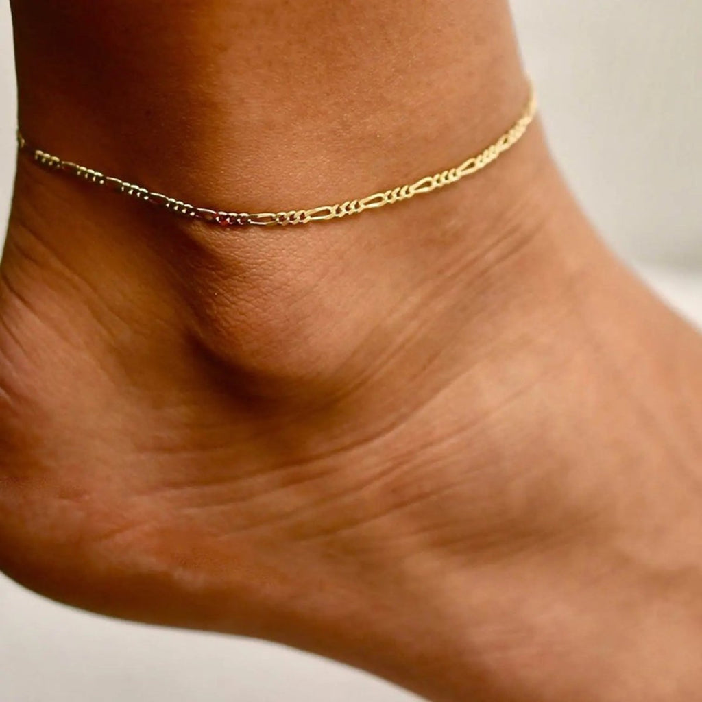 Gosfry 14K Gold Plated Chain Anklets - GOSFRY