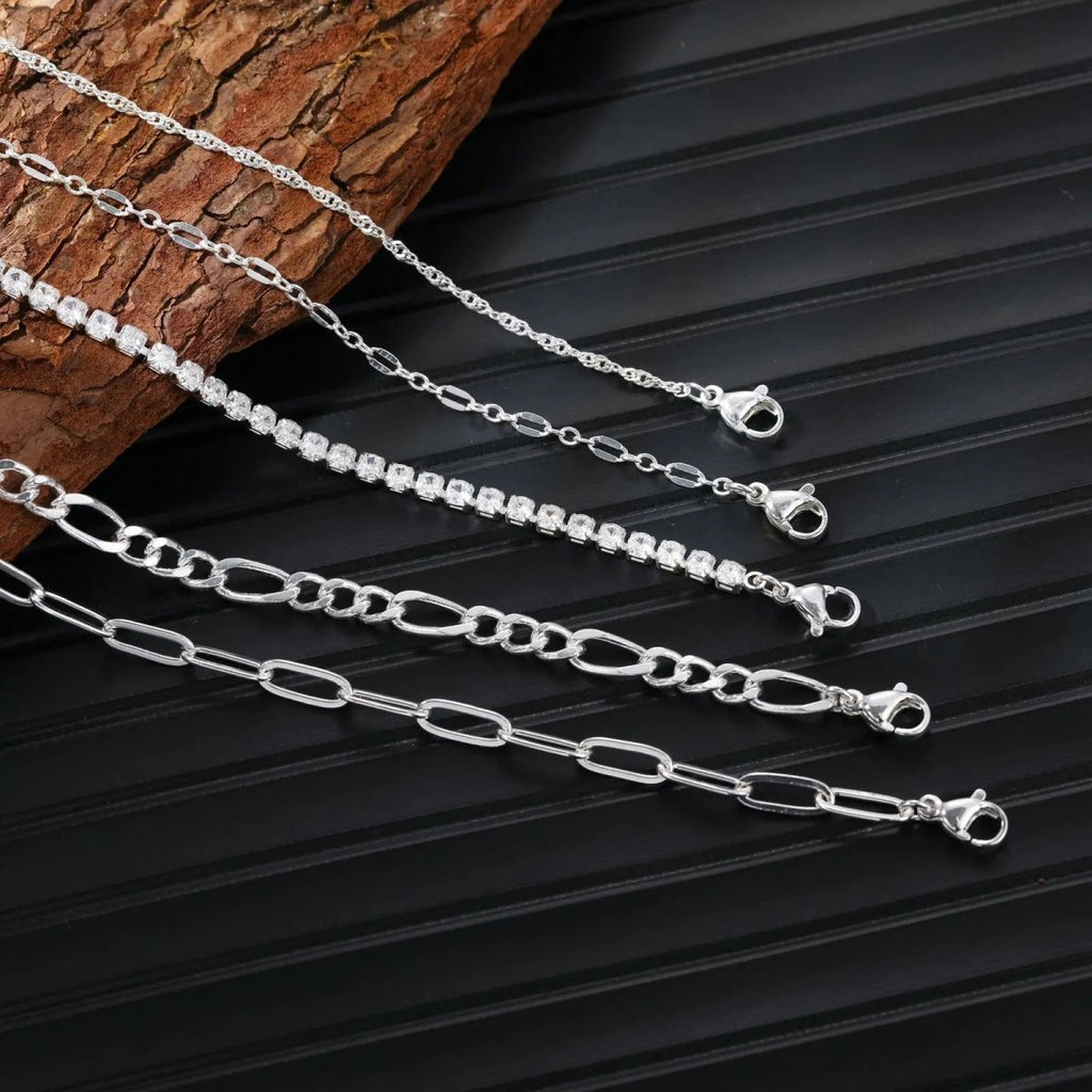 Gosfry 14K Silver Dainty Bracelet Stack - GOSFRY