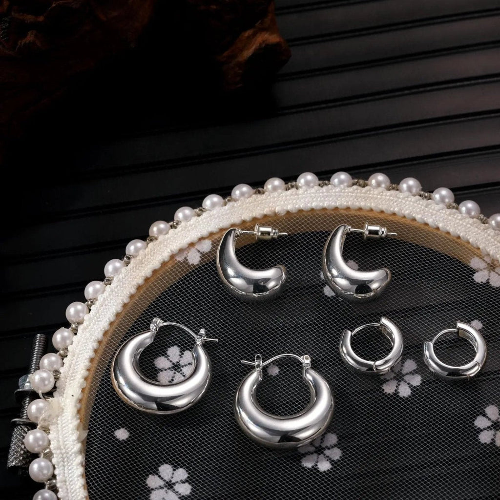 Gosfry 3 Pairs Chunky Hoop Earrings Set - GOSFRY