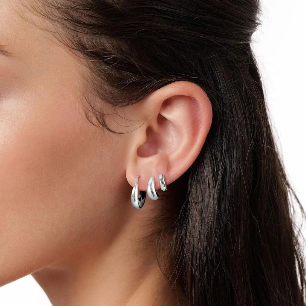 Gosfry 3 Pairs Chunky Hoop Earrings Set - GOSFRY