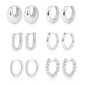 Gosfry 6 Pairs Silver/Gold Hoop Earrings - GOSFRY