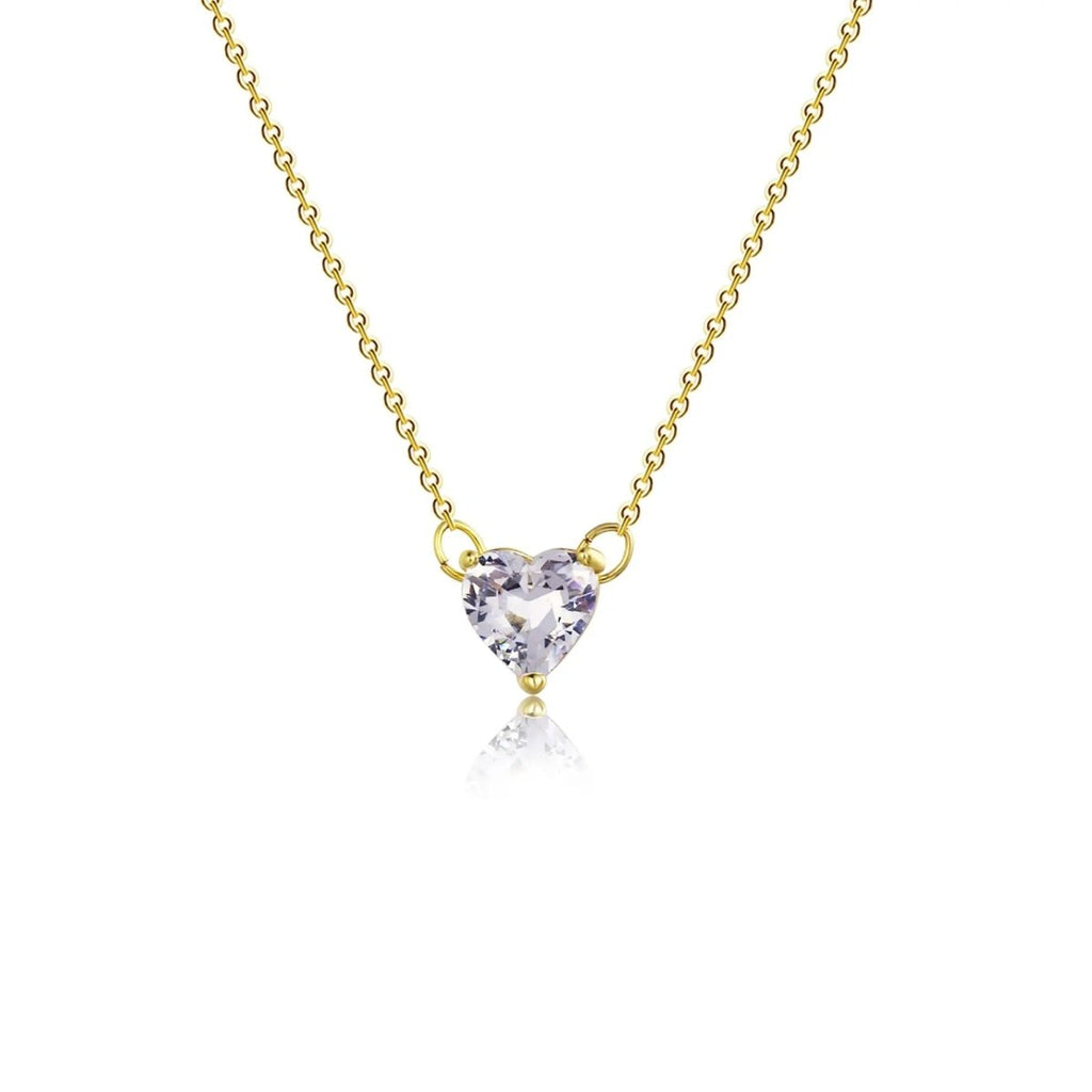 Gosfry Big Heart CZ Gold Necklaces - GOSFRY