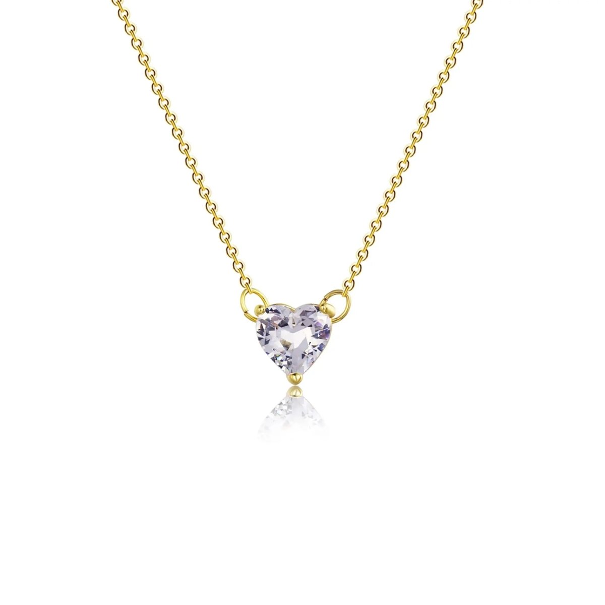 Gosfry Big Heart CZ Gold Necklaces - GOSFRY
