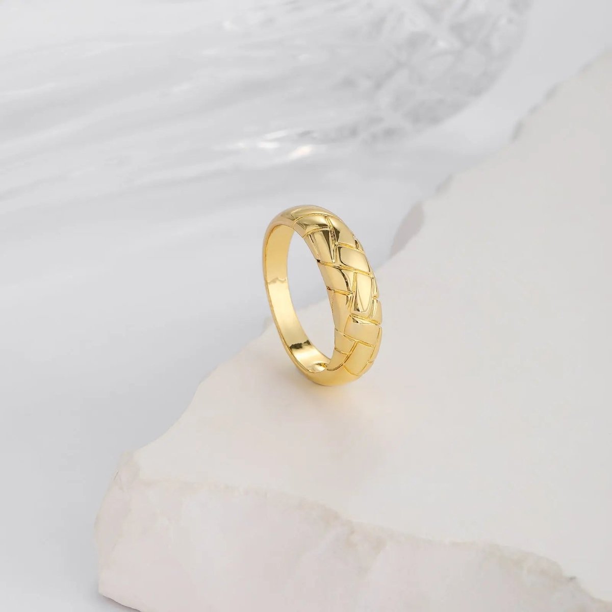 Gosfry Chunky Gold Rings Size 6 to 9 - GOSFRY