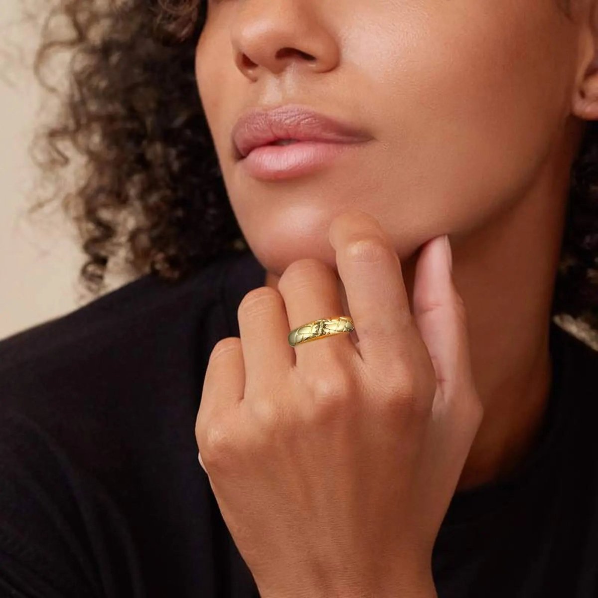 Gosfry Chunky Gold Rings Size 6 to 9 - GOSFRY