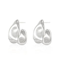Gosfry Chunky Silver Geometric Stud Earrings - GOSFRY