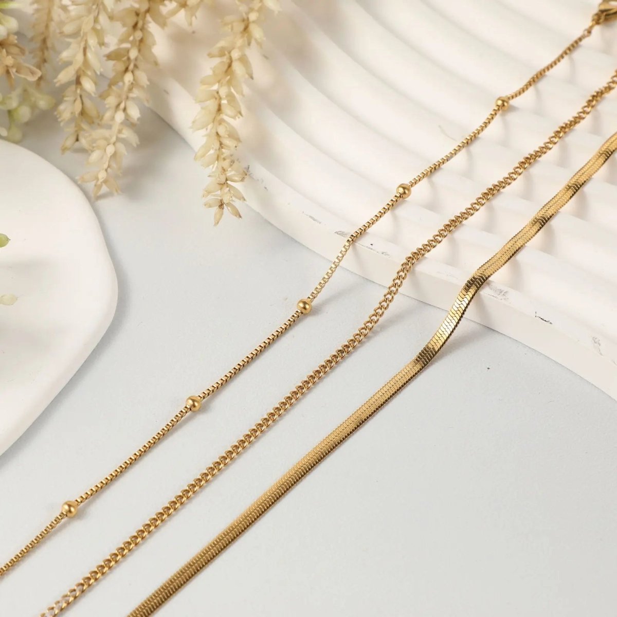 Gosfry Cuba Link Anklets Stack - GOSFRY