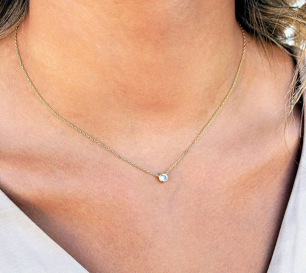 Gosfry Cubic Zirconia Dainty Gold Necklaces - GOSFRY
