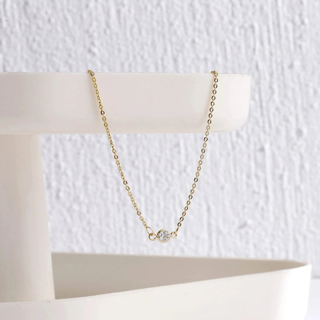 Gosfry Cubic Zirconia Dainty Gold Necklaces - GOSFRY