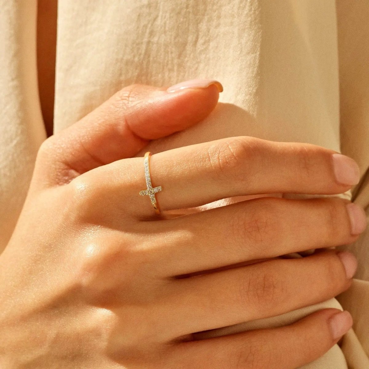 Gosfry CZ Cross Ring Size 6 to 9 - GOSFRY