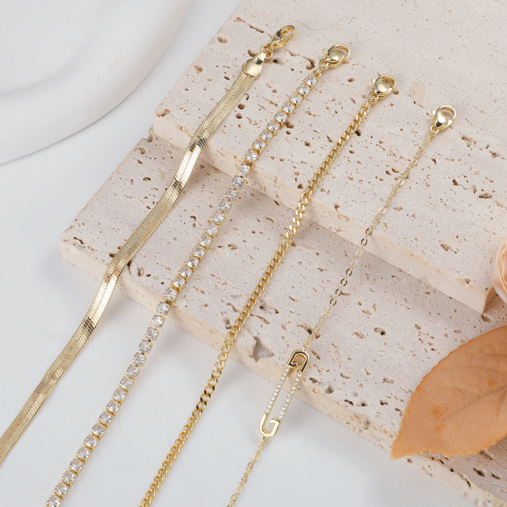 Gosfry Dainty CZ Gold Bracelets - GOSFRY