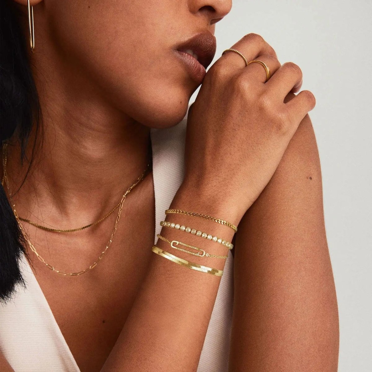 Gosfry Dainty CZ Gold Bracelets - GOSFRY