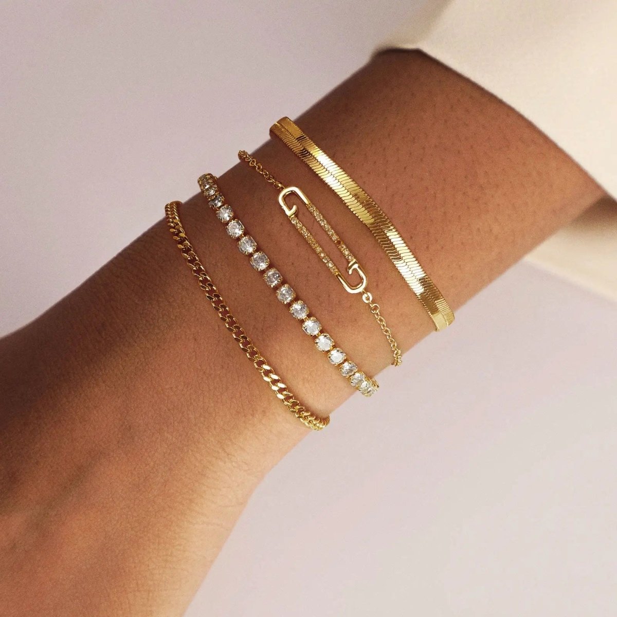 Gosfry Dainty CZ Gold Bracelets - GOSFRY