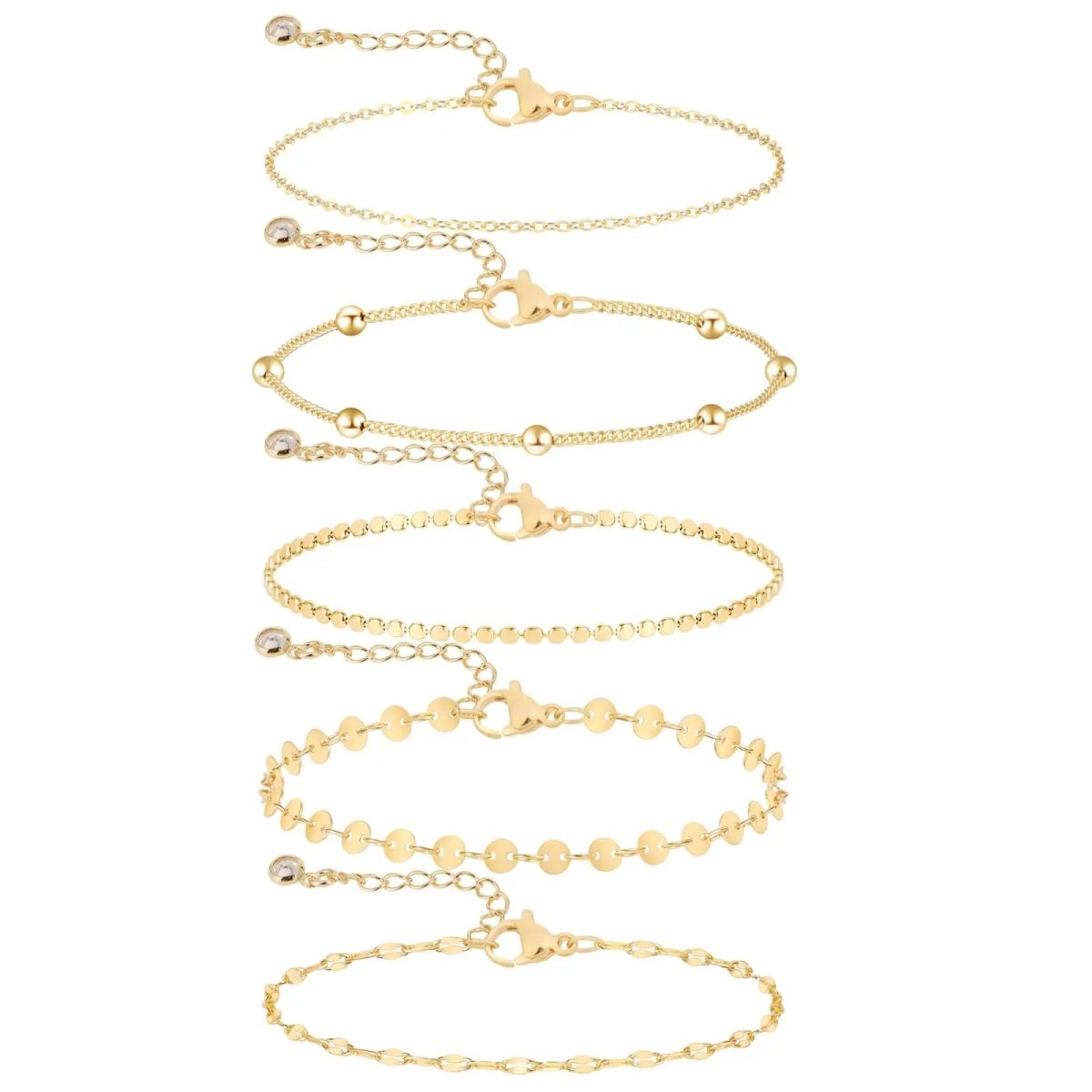 Gosfry Dainty Gold 5 Layer Dot Bracelets - GOSFRY
