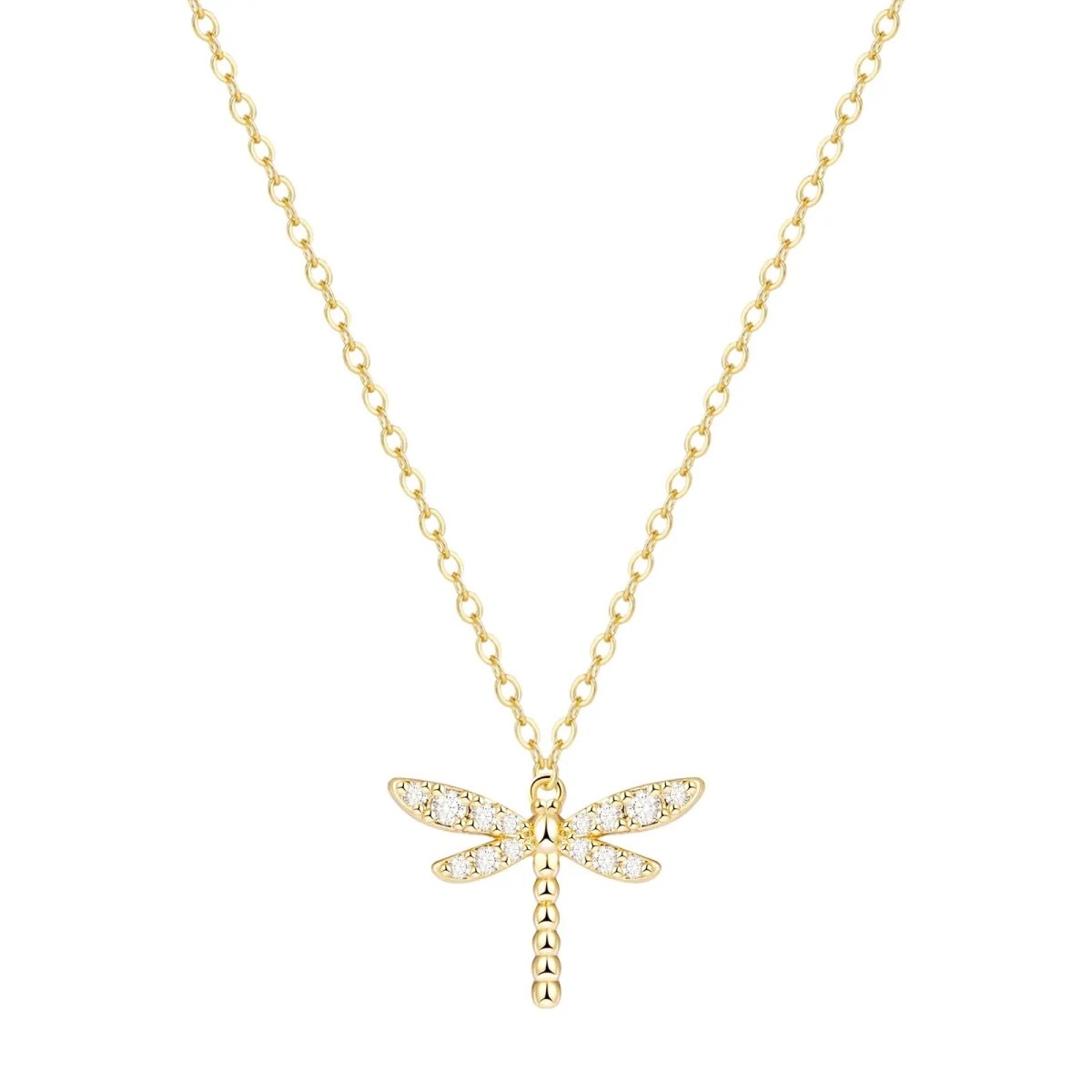 Gosfry Dainty Gold CZ Dragonfly Necklaces - GOSFRY