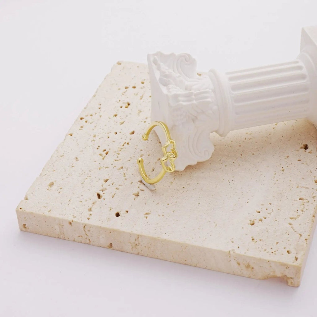 Gosfry Dainty Gold Heart Stackable Rings - GOSFRY