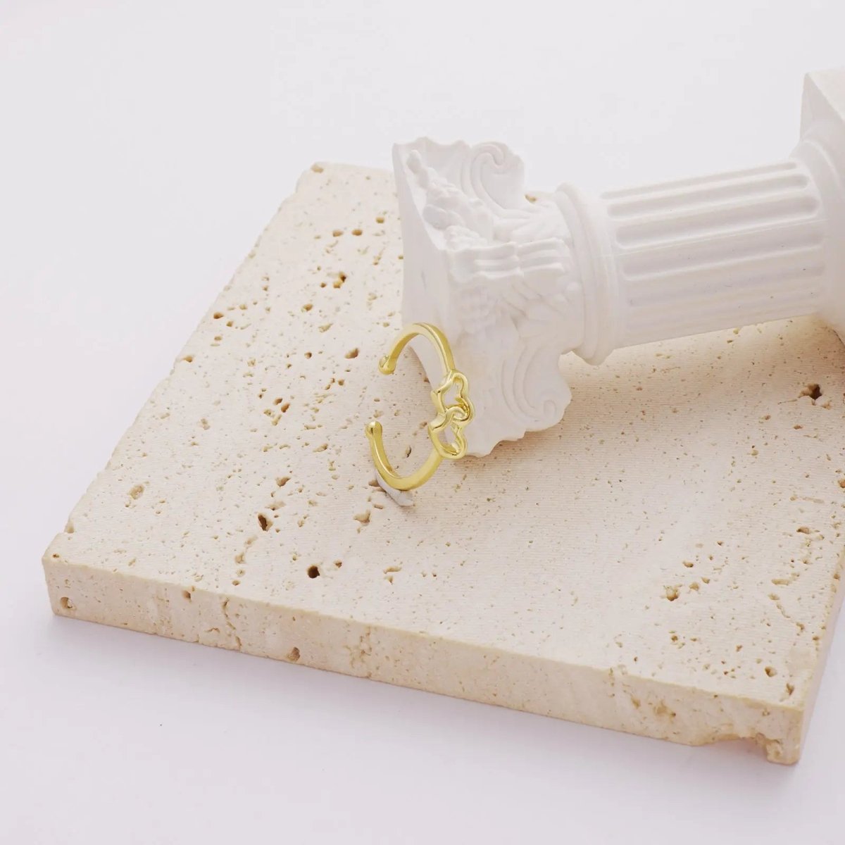 Gosfry Dainty Gold Heart Stackable Rings - GOSFRY